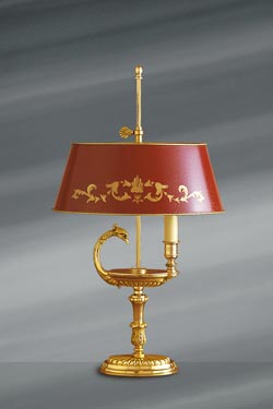 Lampe de style Directoire en bronze massif doré, or vif  - Lampe de table by Lucien Gau