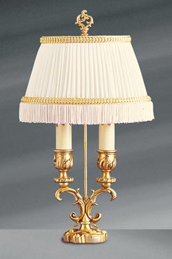 Lampe dorée double chandelier Louis XV - Lampe de table by Lucien Gau