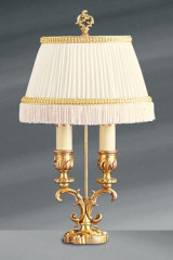 Lampe dorée double chandelier Louis XV - Lampe de table by Lucien Gau