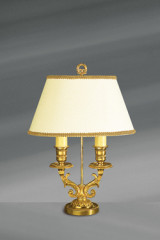 Lampe dorée double chandelier Louis XVI - Lampe de table by Lucien Gau