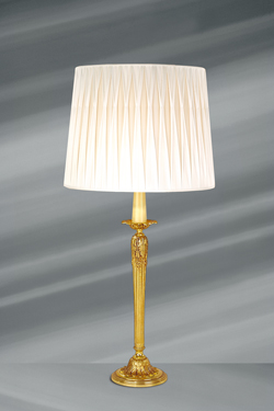Golden lamp Louis XVI, solid bronze, tapered foot - Table lamps by Lucien Gau