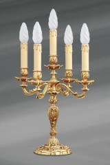 Louis XV golden candlestick - Table lamps by Lucien Gau