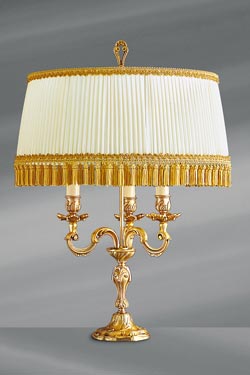 Louis XV golden candlestick lamp with three lights - Table lamps by Lucien Gau