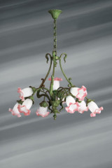 Lustre 10 lumières en panier de fleur - Lustre by Lucien Gau