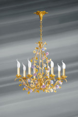 Lustre  Art Nouveau 8 lumières doré - Lustre by Lucien Gau
