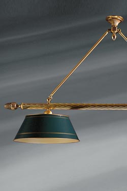 Lustre billard style Directoire en bronze massif - Lustre by Lucien Gau