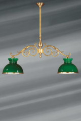 Lustre billard style hollandais tige en volute - Lustre by Lucien Gau