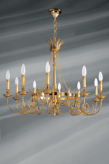 Lustre bronze style Directoire, dix lumières - Lustre by Lucien Gau