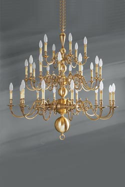 Lustre hollandais laiton trente lumières  - Lustre by Lucien Gau