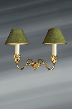 Nymphéa applique 2 lumières en laiton - Applique by Lucien Gau