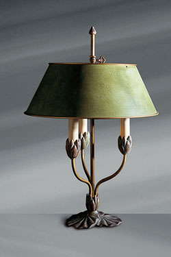Nymphéa grande lampe de table classique bronze antiquaire - Lampe de table by Lucien Gau
