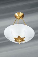 Ramses Art Nouveau pendant lamp in white opal glass - Pendants by Lucien Gau