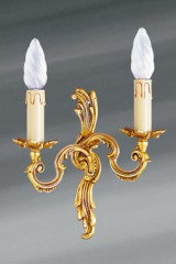 Petite applique en bronze Louis XV vieil or deux bougeoirs - Applique by Lucien Gau