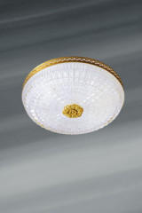 Plafonnier 19ème avec diffuseur en cristal taillé - Plafonnier by Lucien Gau
