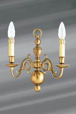 Dutch style 2-lights wall lamp in brass  - Wall lights by Lucien Gau