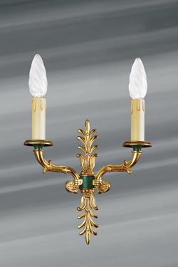 Empire style double wall lamp in solid bronze - Wall lights by Lucien Gau