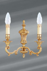 Golden Louis XIV fluted sconce two lights - Wall lights by Lucien Gau