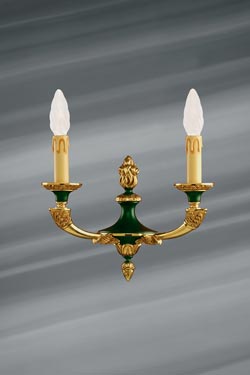 Wall lamp double solid bronze Empire style - Wall lights by Lucien Gau