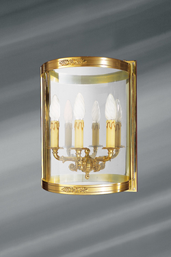 Wall lamp Empire style three lights solid bronze and glass - Wall lights by Lucien Gau