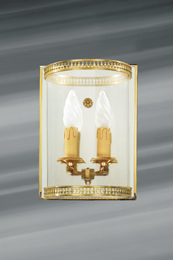 Wall lamp in glass and bronze two lights - Wall lights by Lucien Gau
