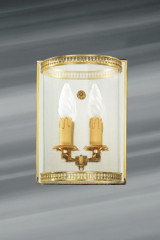 Wall lamp in glass and bronze two lights - Wall lights by Lucien Gau