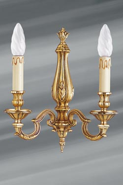 Wall lamp Louis XIV style solid bronze with two lights - Wall lights by Lucien Gau