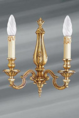 Wall lamp Louis XIV style solid bronze with two lights - Wall lights by Lucien Gau