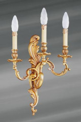Wall lamp Louis XV three lights old gold - Wall lights by Lucien Gau