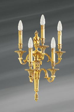 Wall lamp Louis XVI gilded bronze, five lights - Wall lights by Lucien Gau