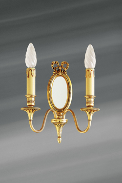 Wall lamp with two lights, Louis XVI style gilded bronze - Wall lights by Lucien Gau