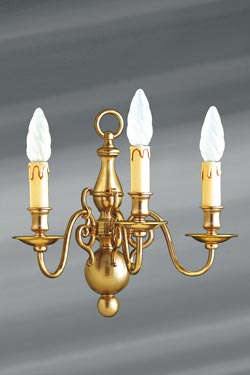  3 lights wall lamp Dutch style in brass - Wall lights by Lucien Gau