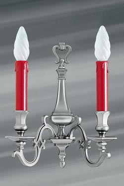 Louis XIII matt pewter wall lamp with two lights - Wall lights by Lucien Gau