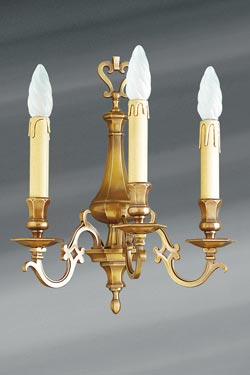 Louis XIII solid bronze three lights sconce - Wall lights by Lucien Gau