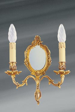 Louis XV bronze old gold wall lamp double candle holder - Wall lights by Lucien Gau