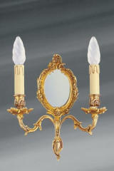 Louis XV bronze old gold wall lamp double candle holder - Wall lights by Lucien Gau