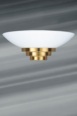 Maya geometric gold and white opal sconce - Wall lights by Lucien Gau