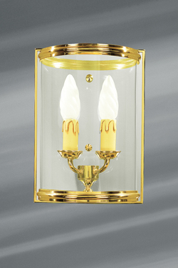 Small classic style wall lamp in cylindrical glass and solid bronze - Wall lights by Lucien Gau