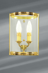 Small classic style wall lamp in cylindrical glass and solid bronze - Wall lights by Lucien Gau