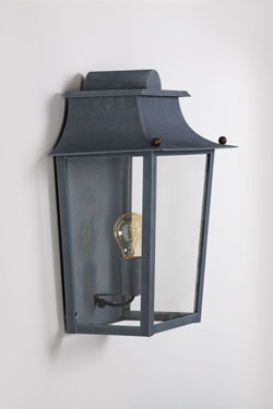 Applique lanterne d'extérieur 19ème en vieux zinc grand modèle Alma