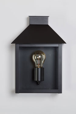 Applique pour l'extérieur en métal laqué noir Antana