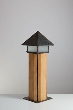 Balise d'extérieur en bois et laiton Perche - Balise d'extérieur by Lum’Art