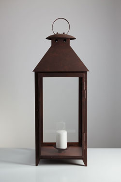 Very large rusted iron candle lantern La Turbie