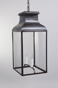 Giant English outdoor pendant lamp in patinated zinc Perrache