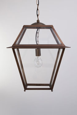 Large classic outdoor lantern in patinated brass Pont-Neuf
