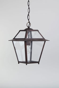 Pont-Neuf black outdoor pendant light in old brass