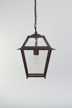 Pont-Neuf black outdoor pendant light in old brass