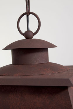 Very large 19th century outdoor suspension in rusty old iron Bordeaux