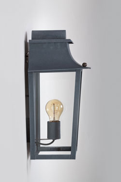 19th century outdoor wall lantern in old zinc, large model Alma