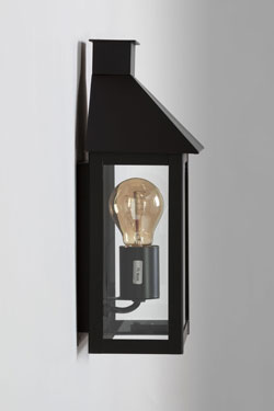 Antana black lacquered metal outdoor wall lamp