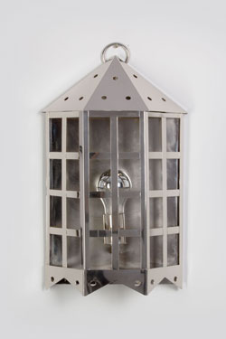 Holland Park exterior wall light in bright nickel - Exterior wall lights by Lum’Art